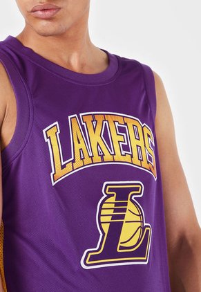 Camiseta Esqueleto Violeta-Amarillo NBA Masculino