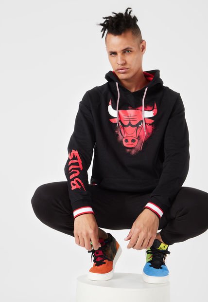 Hoodie Negro-Rojo-Blanco NBA Chicago Bulls