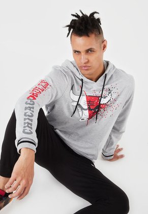 Hoodie Gris-Rojo-Blanco NBA Masculino