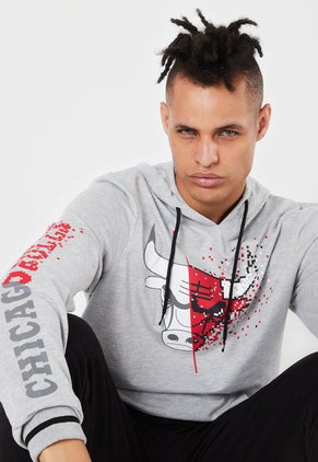 Hoodie Gris-Rojo-Blanco NBA Masculino