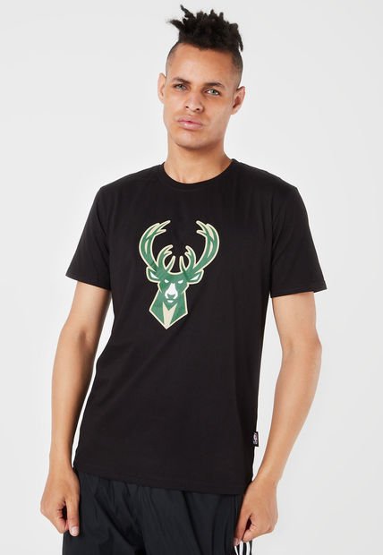 Camiseta Negro-Verde-Beige NBA Milwaukee Bucks