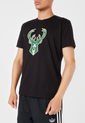 Camiseta Negro-Verde-Beige NBA Milwaukee Bucks de NBA