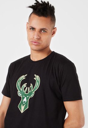 Camiseta Negro-Verde-Beige NBA Milwaukee Bucks