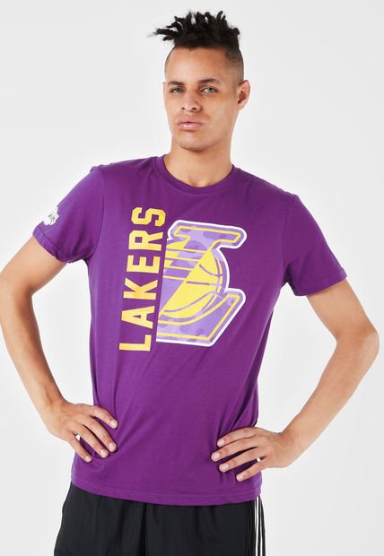 Camiseta Violeta-Amarillo-Blanco NBA Los Angeles Lakers