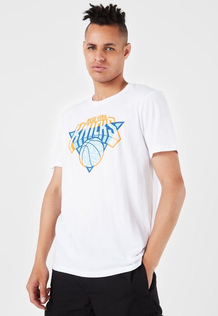 Camiseta Blanco-Azul-Naranja NBA New York Knicks
