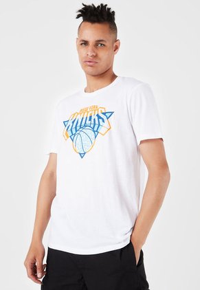 Camiseta Blanco-Azul-Naranja NBA New York Knicks