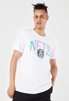 Camiseta Blanco-Verde-Violeta NBA Brooklyn Nets