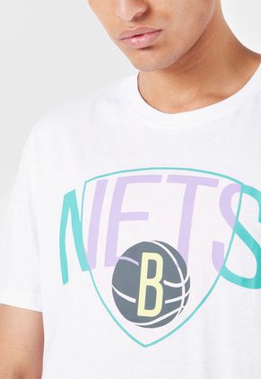 Camiseta Blanco-Verde-Violeta NBA Brooklyn Nets