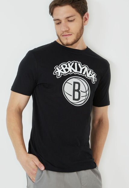 Camiseta Negro-Blanco NBA Brooklyn Nets