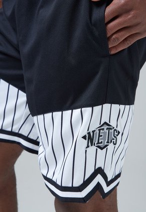 Pantaloneta Negro-Blanco NBA Brooklyn Nets
