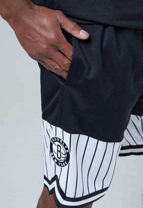 Pantaloneta Negro-Blanco NBA Brooklyn Nets