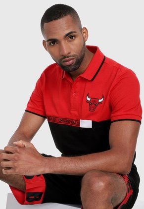 Polo Rojo-Negro NBA Chicago Bulls