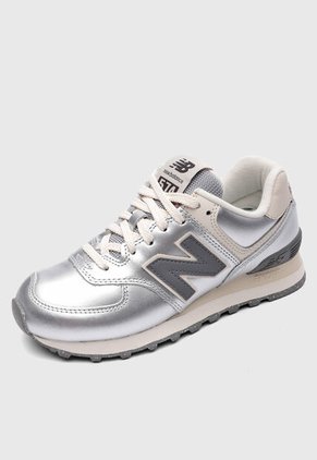 Tenis new balance 574 Plateado