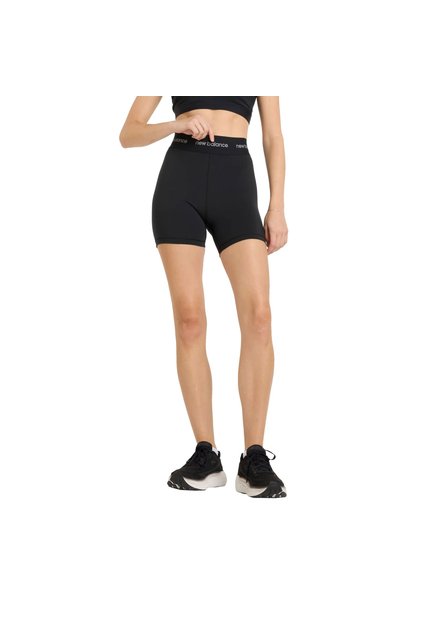 Pantaloneta New Balance Original Sleek High Rise Negro Mujer