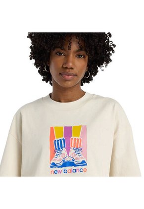 Camisa Deportiva New Balance Originals Athletics Beige Mujer