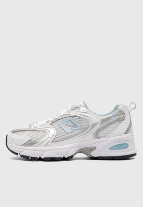 Tenis Running Blanco-Plateado-Azul Claro new balance 530