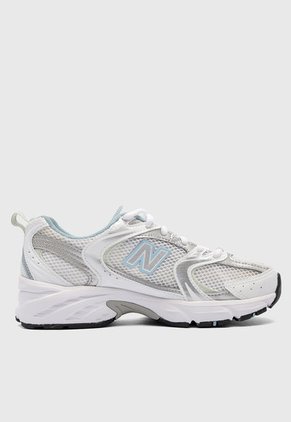 Tenis Running Blanco-Plateado-Azul Claro new balance 530