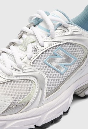Tenis Running Blanco-Plateado-Azul Claro new balance 530