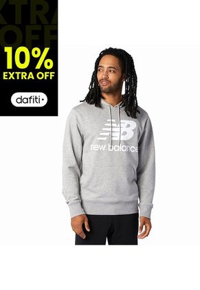 Hoodie New Balance Essentials Para Hombre-Gris Claro