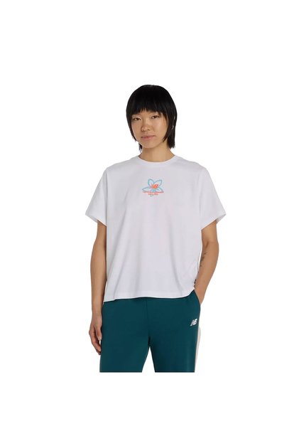 Camisa Deportiva New Balance Originals Graphics Blanco Mujer