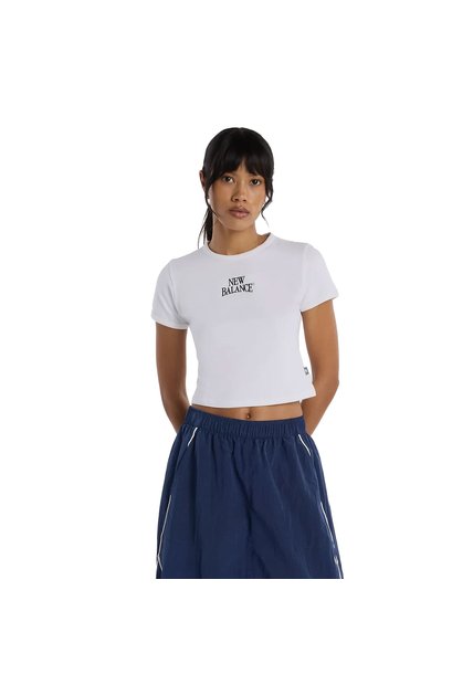 Camisa Deportiva New Balance Original Trackside Blanco Mujer
