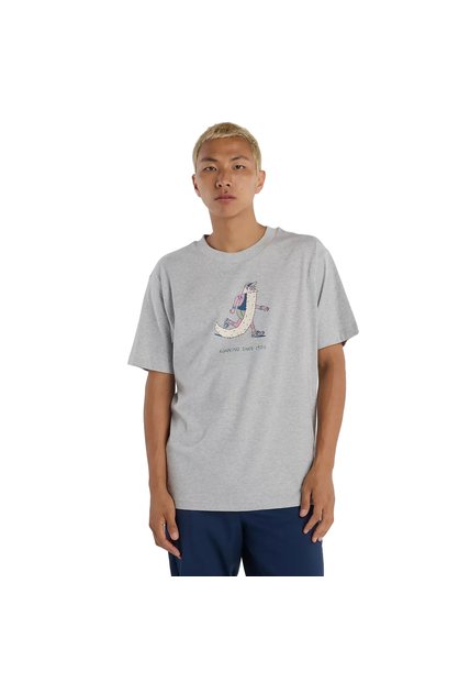 Camisa Deportiva New Balance Originales Graphics Gris Hombre