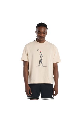 Camisa Deportiva New Balance Original Hoop Beige Para Hombre New Balance