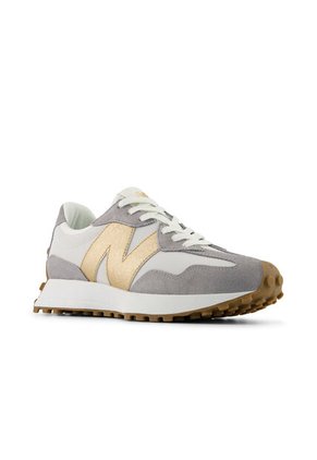 Tenis New Balance 327 Mujer-Gris/Dorado