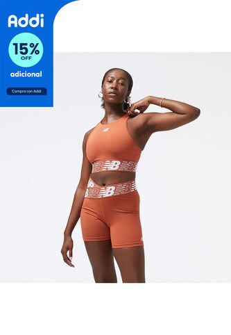 Top New Balance Original Relentless Crop Bra Naranja Mujer New Balance