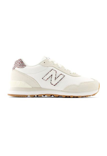Tenis New Balance 515 Mujer Gris Marfil Rosa Casual Versátil