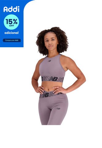 Top New Balance Original Relentless Crop Bra Lila Para Mujer New Balance
