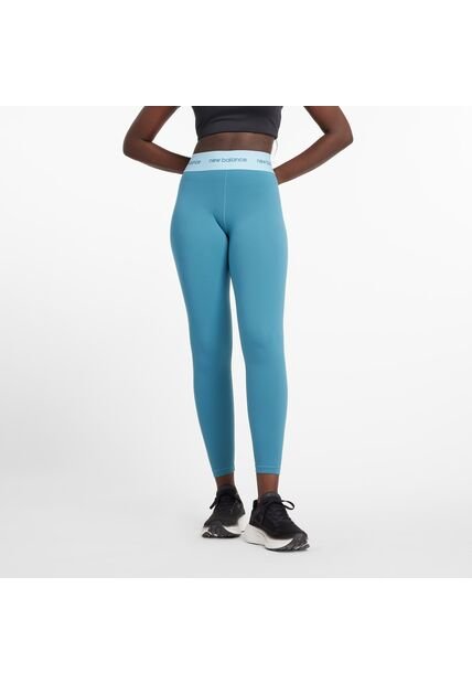 Legging Marca New Balance Sleek High Original Azul Mujer
