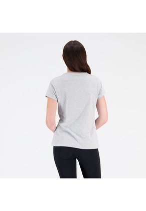 Camisa Deportiva New Balance Original Ess Stacked Gris Mujer