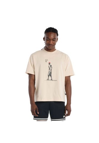 Camisa Deportiva New Balance Original Hoop Beige Para Hombre New Balance