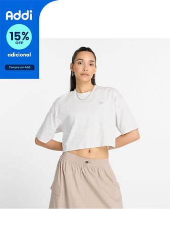 Camisa Deportiva New Balance Oversized Jersey Blanco Mujer New Balance