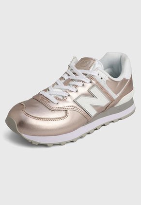 Tenis Lifestyle Oro rosa-Blanco New Balance 574