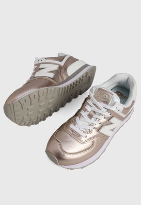 Tenis Lifestyle Oro rosa-Blanco New Balance 574
