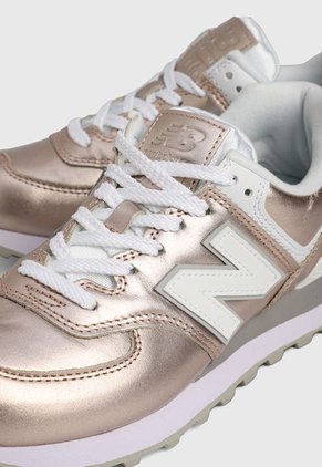 Tenis Lifestyle Oro rosa-Blanco New Balance 574