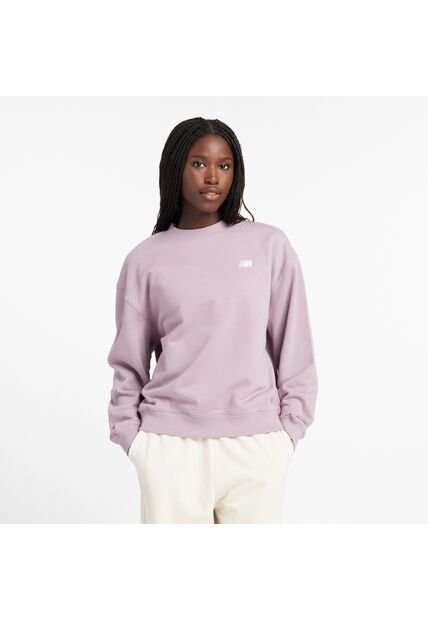 Sueter Marca New Balance Sport Essential Original Lila Mujer