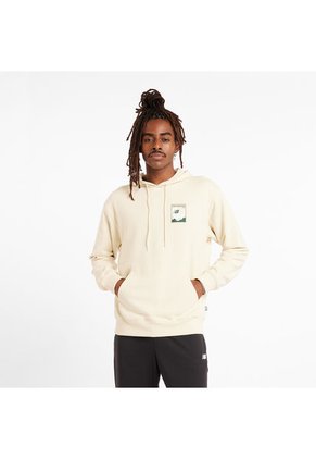 Hoodie Marca New Balance French Terry Original Beige Hombre