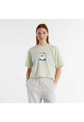 Camisa Tshirt Marca New Balance Relaxed 550 Verde Mujer