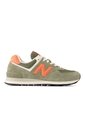Tenis New Balance 574 Hombre-Verde/Naranja de New Balance