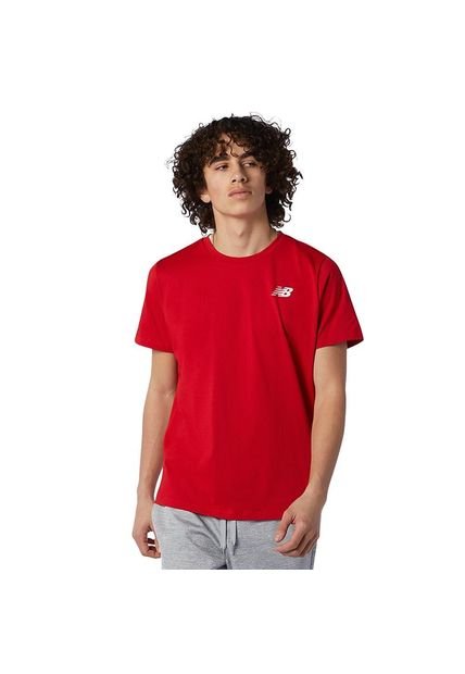 Camiseta New Balance Heathertech Tee Para Hombre-Rojo