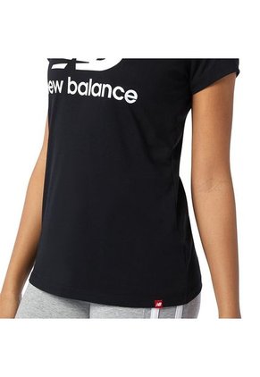 Camiseta New Balance Essentials Stacked Para Mujer-Negro