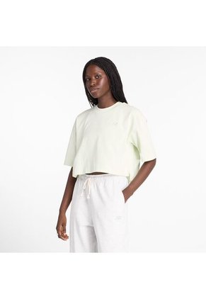 Camisa Tshirt Marca New Balance Relaxed Jersey Blanco Mujer