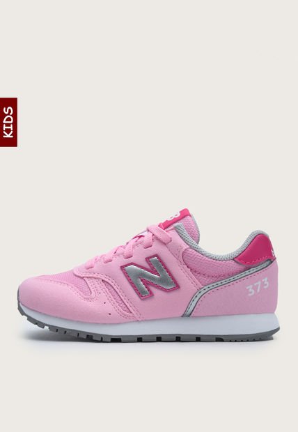 Tenis Lifestyle Rosa-Blanco-Plateado New Balance Kids 373