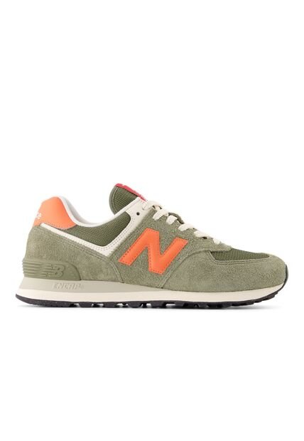 Tenis New Balance 574 Hombre-Verde/Naranja
