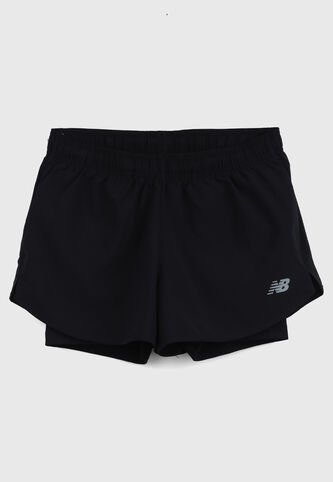 Short new balance Essential 2 en 1  Negro New Balance