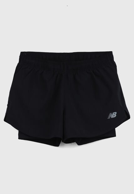 Short new balance Essential 2 en 1  Negro