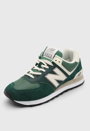 Tenis Lifestyle Verde Oscuro-Marfil-Beige New Balance 574